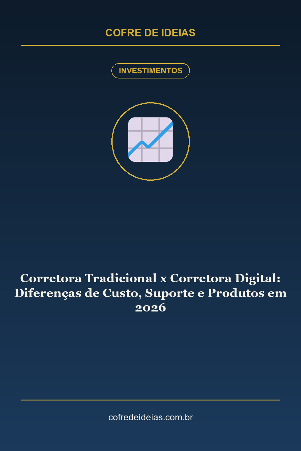 Corretora Tradicional x Corretora Digital: Diferenças de Custo, Suporte e Produtos em 2026 - Pin Pinterest Cofre de Ideias