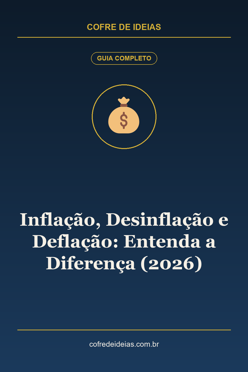 Inflação, Desinflação e Deflação: Entenda a Diferença (2026) - Pin Pinterest Cofre de Ideias