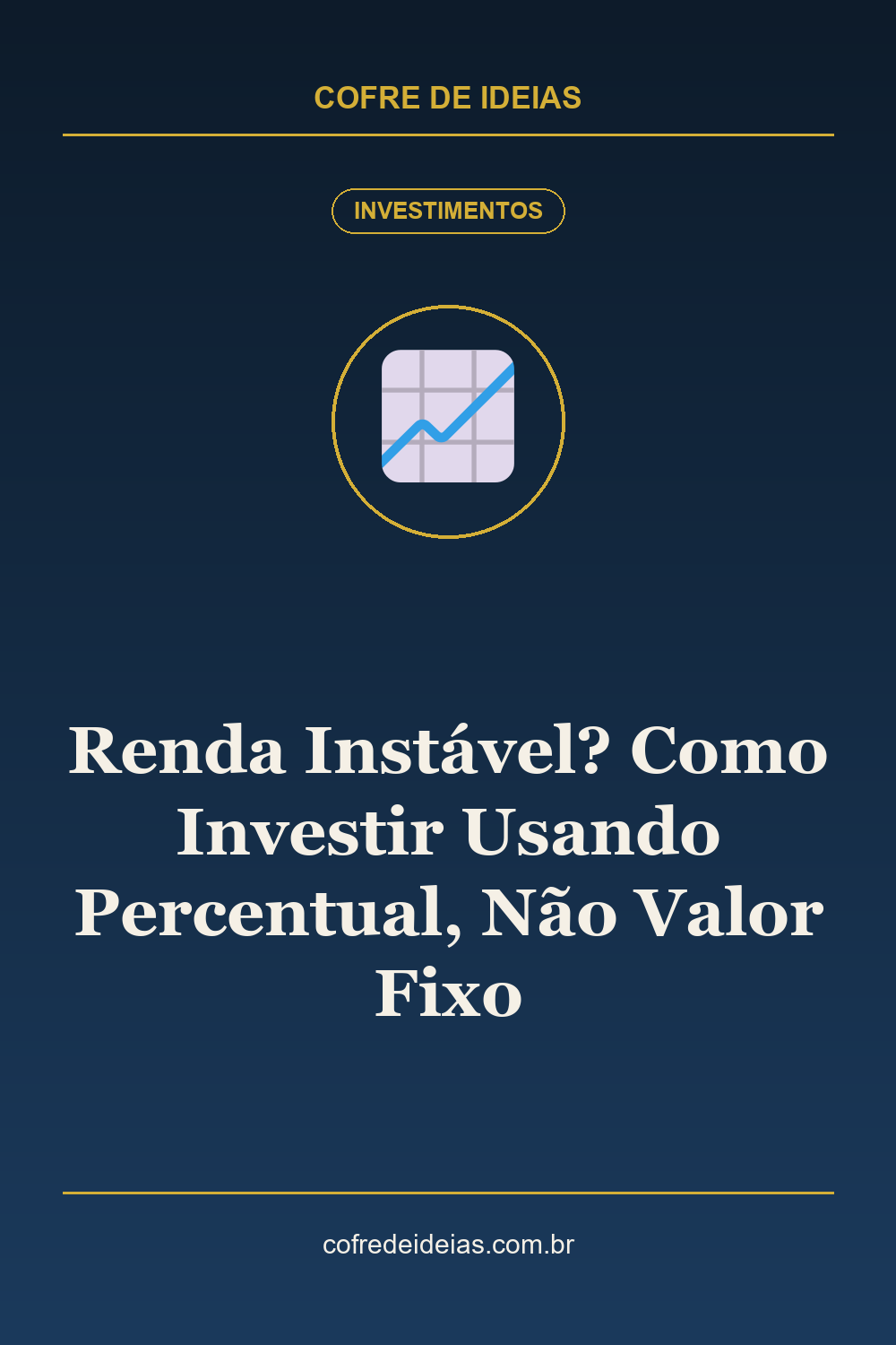 Renda Instável? Como Investir Usando Percentual, Não Valor Fixo - Pin Pinterest Cofre de Ideias