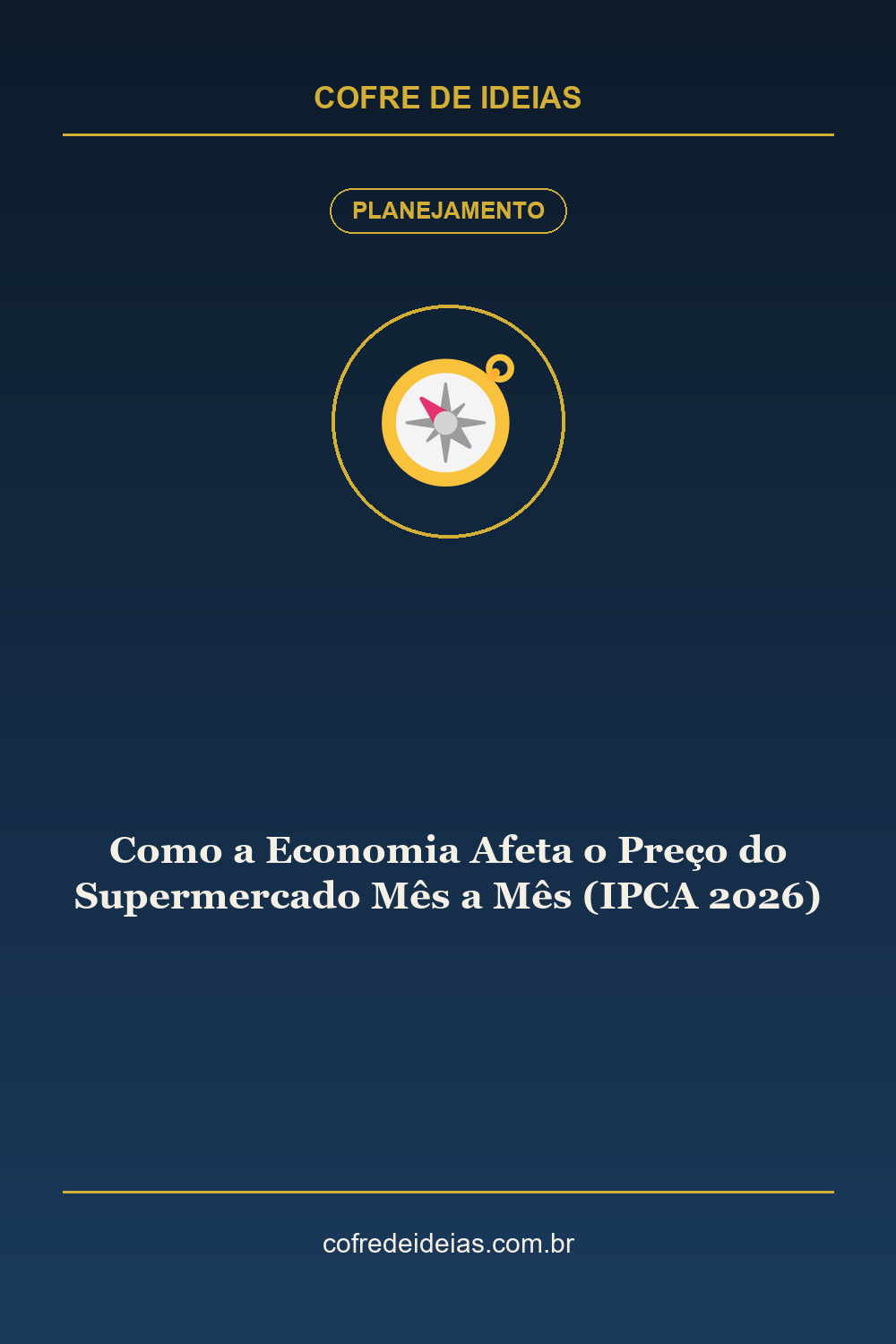 Como a Economia Afeta o Preço do Supermercado Mês a Mês (IPCA 2026) - Pin Pinterest Cofre de Ideias