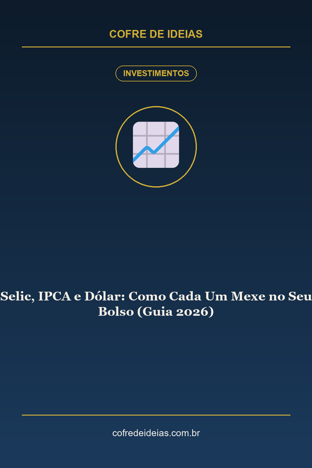 Selic, IPCA e Dólar: Como Cada Um Mexe no Seu Bolso (Guia 2026) - Pin Pinterest Cofre de Ideias